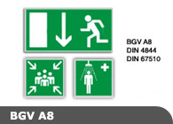 Rettungszeichen nach BGV A8 (VBG 125)