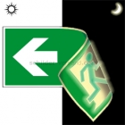 Rettungsweg links/rechts doppelseitig nach ISO 7010 (E 001+E 002), ISO 3864, ISO 16069