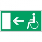 Rettungsweg links für Rollstuhlfahrer
