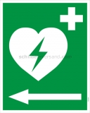 Defibrillator Pfeil links (BGV A8  VBG 125)
