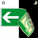 Rettungszeichen nach ASR A1.3 (alt): Rettungsweg links / rechts doppelseitig nach ASR A 1.3, BGV A8, DIN 67510, ISO 6309