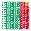 Rettungsschilder: Sammelbogen mit 144 Symbolen gemäß ASR A 1.3 / BGV A8 / DIN 4844-2