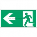 Rettungsschilder: Rettungsweg / Notausgang links - Piktogramm für bodennahes Leitsystem