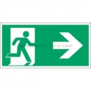 Rettungsschilder: Rettungsweg / Notausgang rechts - Piktogramm für bodennahes Leitsystem